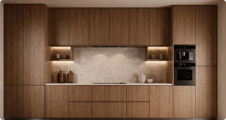 Kuzhina moderne me kabinete druri